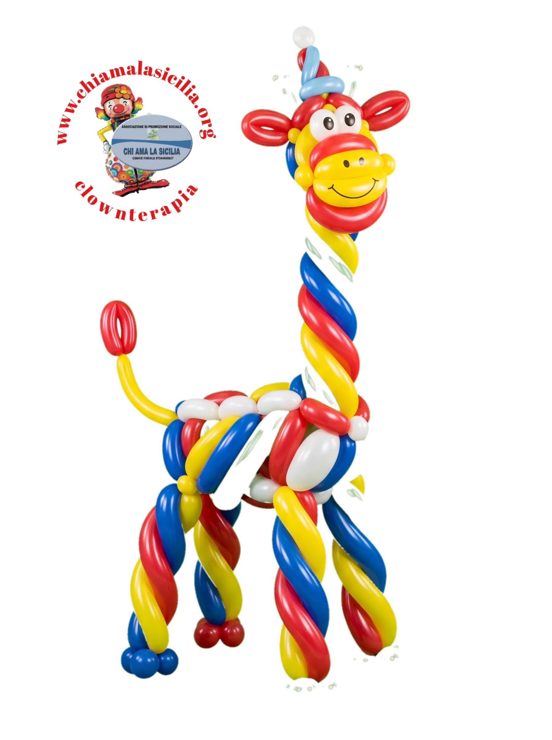 Giraffa di Palloncini per le attività di clownterapia a Palermo