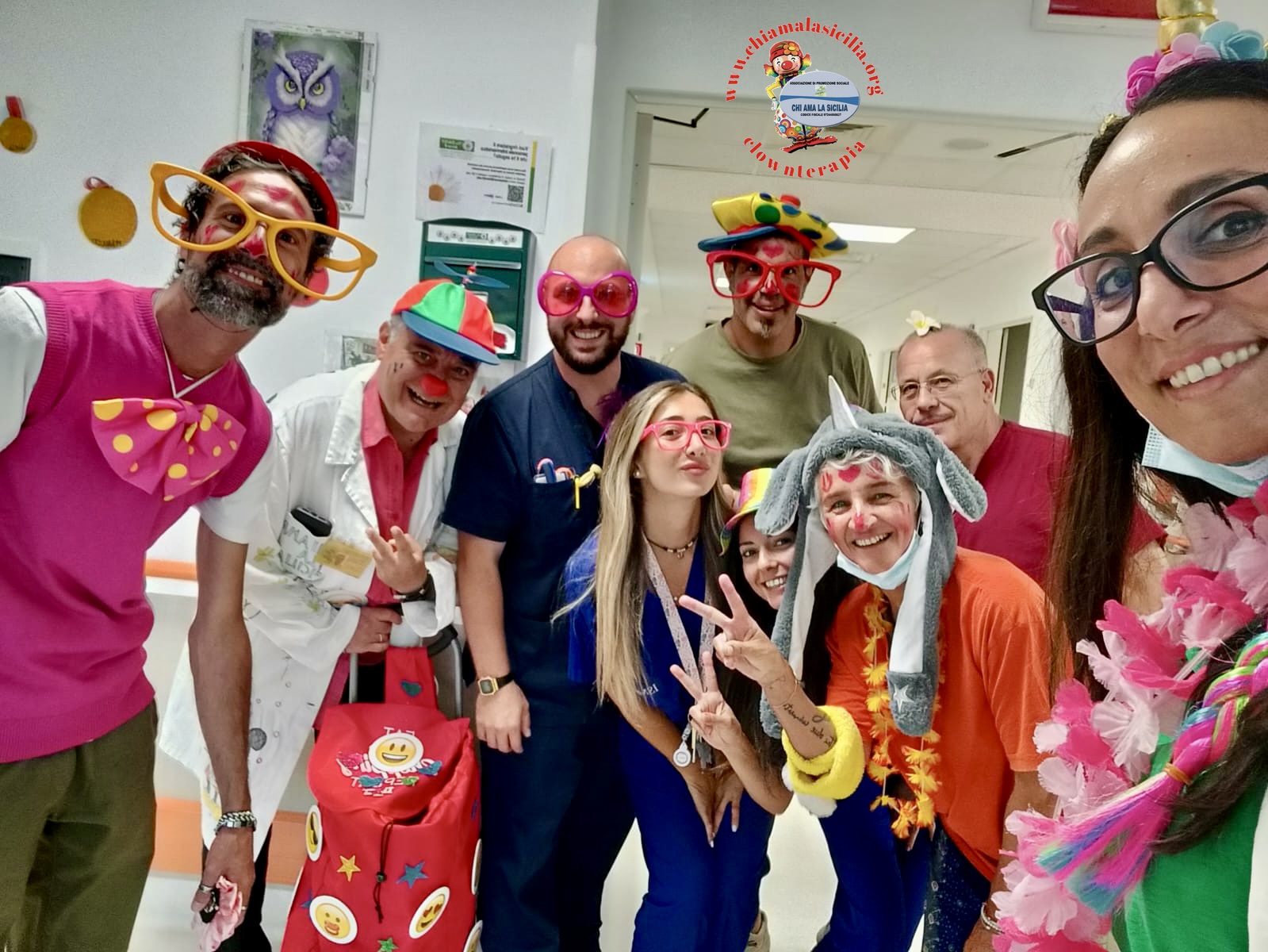 Volontari di clownterapia a Palermo dell'associazione Chi Ama la Sicilia APS